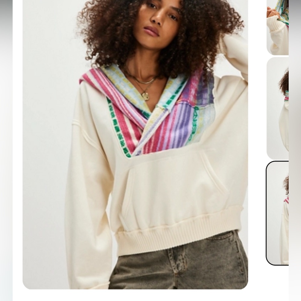 Free People Multicolor V-Neck Sweater